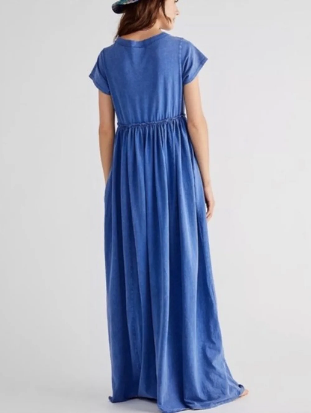 Free People Carissa Blue Tee Maxi Dress Medium